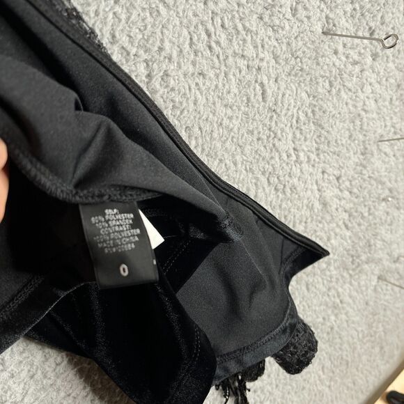 Torrid Cardigan Sweater Womens 0 Black L Open Front Sequins Beaded Fringe Velvet - Picture 8 of 11